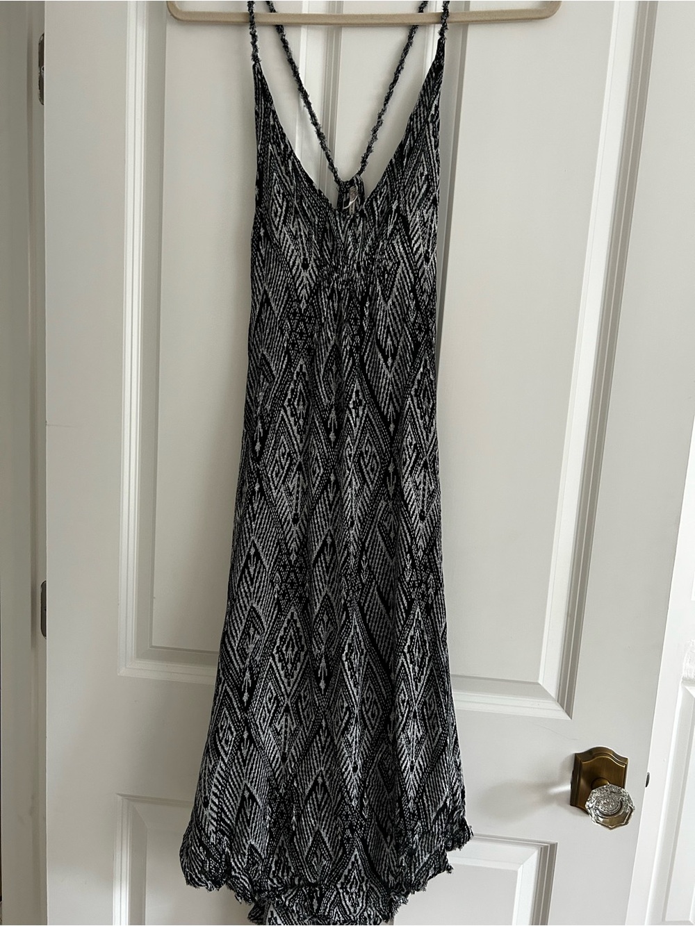 Black & White Geometric Maxi Dress - Free People
